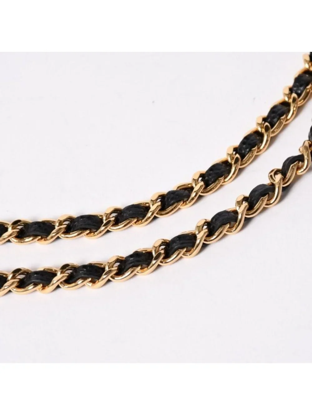 Chanel Chain Wallet CC Logo Caviar Leather Black Gold Shoulder Bag